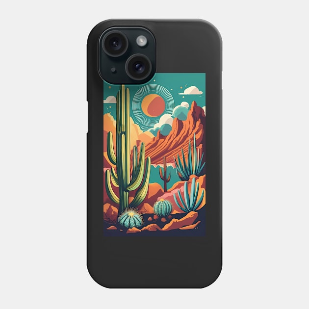 Cactus art Phone Case by IOANNISSKEVAS