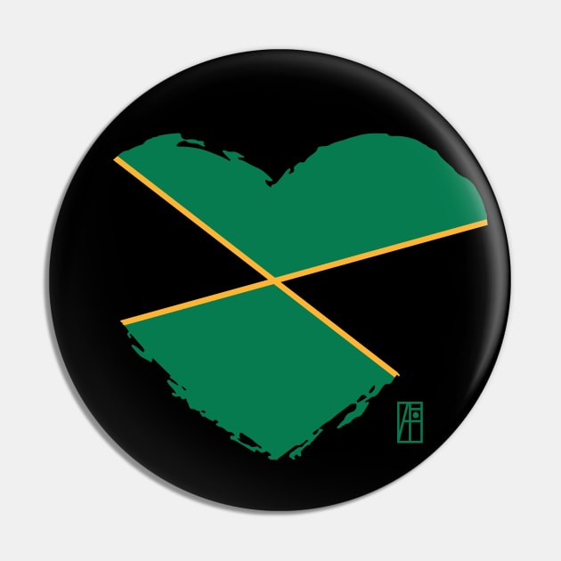 I love my country. I love Jamaica. I am a patriot. In my heart, there is always the flag of Jamaica Pin by ArtProjectShop