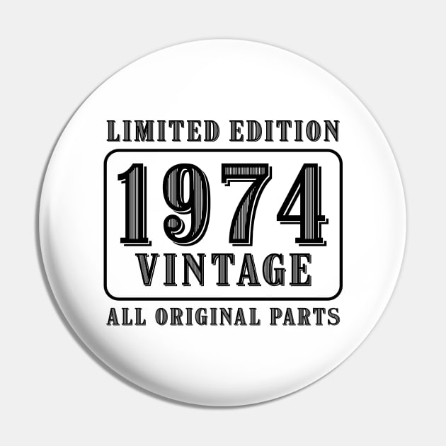 All original parts vintage 1974 limited edition birthday Pin by colorsplash