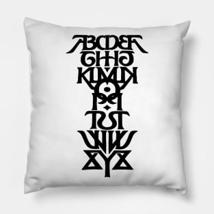 Symmetrical Alphabet Variant White Pillow