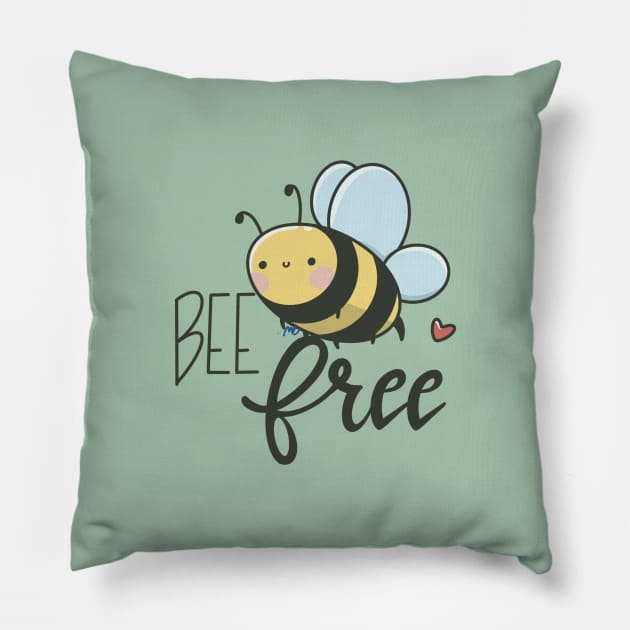 Bee free Pillow by Sugar Bubbles 