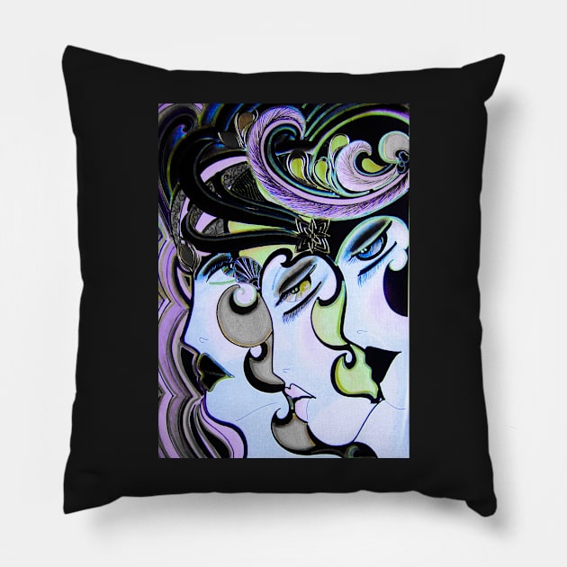 ART DECO MOD DOLLIES FLAPPER TRIO Pillow by jacquline8689