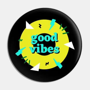 Good vibes retro music disc Pin