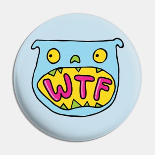 WTF Distressed Shocked Shooketh Dog Pin