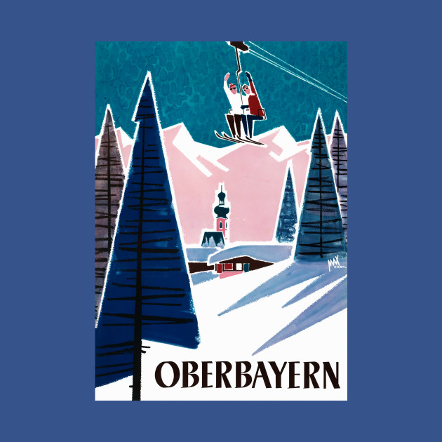 Disover Vintage Travel Poster Germany Oberbayern - Oberbayern - T-Shirt