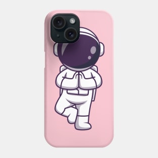 Cute Astronaut Meditating Yoga Cartoon Phone Case