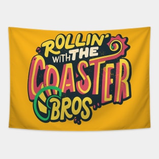 Rollin' With The Coaster Bros - Funny Rollercoaster Design Tapestry