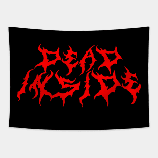 Dead Inside Metal Font (red print) Tapestry