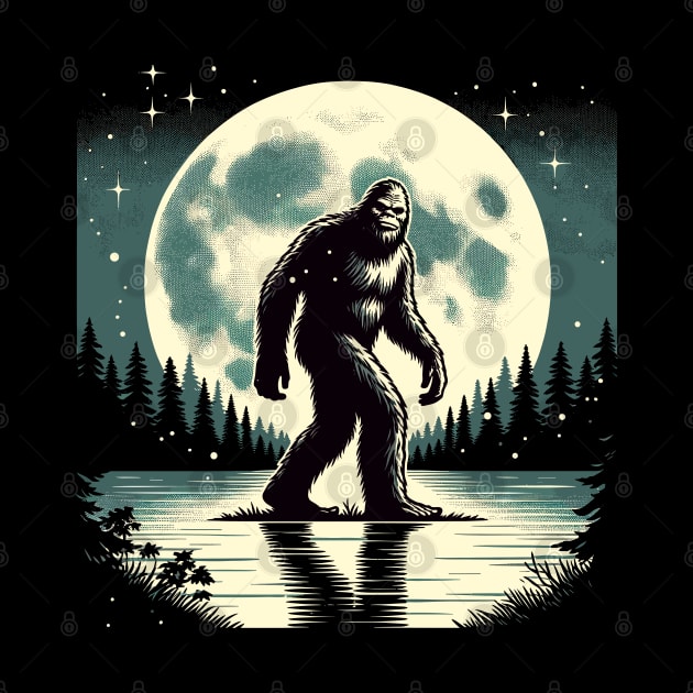 Moon Bigfoot Sasquatch Cool Bigfoot by KsuAnn