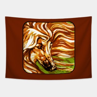 RED AFGHAN HOUND. Windswept. Tapestry