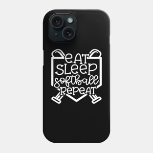 Eat Sleep Softball Repeat Cute Funny Phone Case