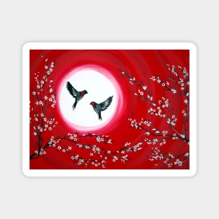 Red, Flying Birds Magnet