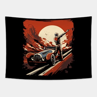 RETRO RACE CAR Tapestry