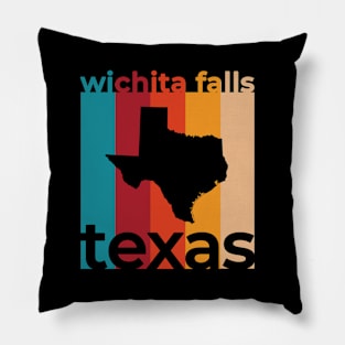 Wichita Falls Texas Retro Pillow