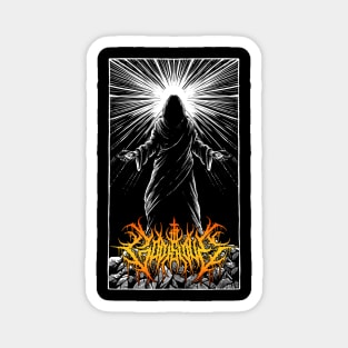 God is Love Redeemer  death metal design (orange) Magnet