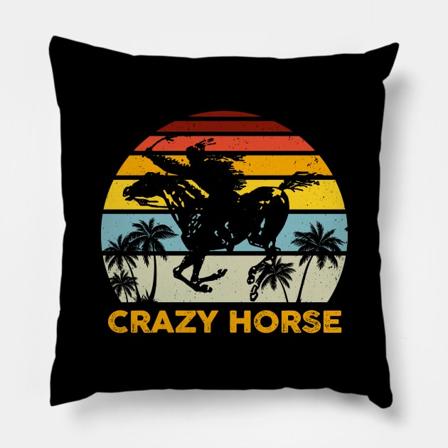 Vintage Crazy Horse Neil Art Pillow by Symmetry Stunning Portrait