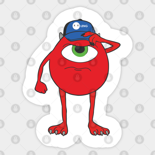 Red monster cartoon characters - Monster - Sticker | TeePublic Red monster cartoon characters - Monster - Sticker | TeePublic