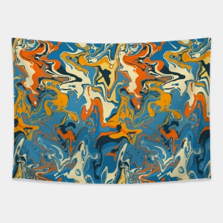 Recess on the Playground Marble - Digital Paint Spill Tapestry