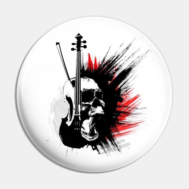 violin scull Pin by vivalarevolucio