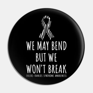 Ehlers Danlos We May Bend But We Won't Break Zebra Ribbon Pin