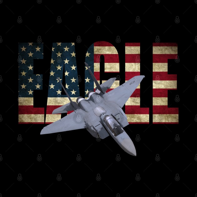 F-15 Eagle USAF Fighter Airplane Us Airforce Flag by Dirty Custard Designs 