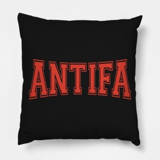 Antifa - Anti-Fascist & Anti-Nationalist Red Text Design Pillow