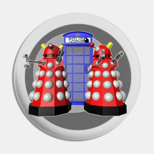 Robots After Ron Turner - Police Box Pin