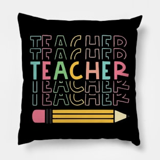 Teacher Appreciation , Colorful Teacher , School Staff Gift Idea Pillow