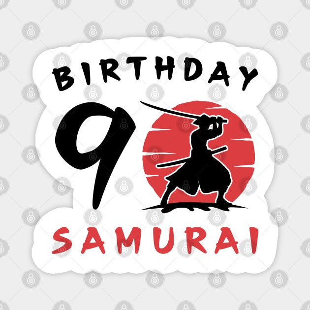 I am 9 Years Old Birthday Bday Party Gift 9th Little Ninja Samurai Japanese Warrior Magnet by Tshirtiz