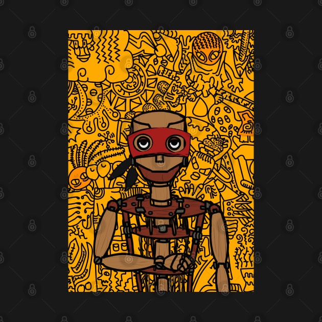 Unique Digital Collectible - Character with PuppetMask, Eye Color, and Painted Skin on TeePublic by Hashed Art