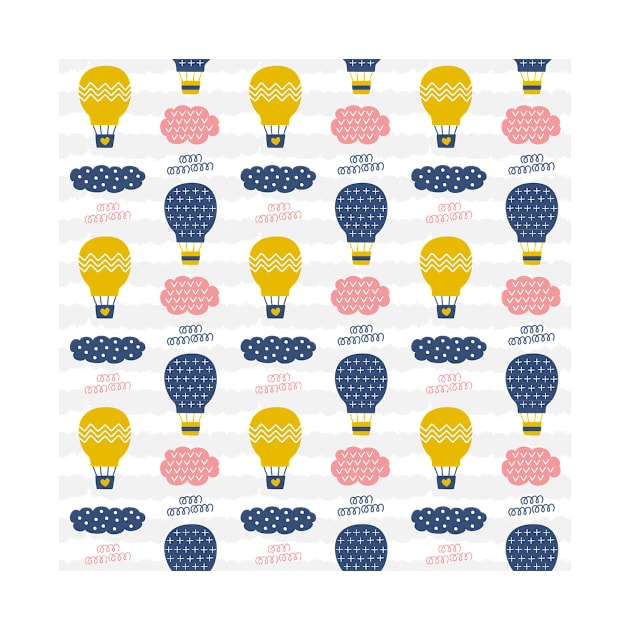 Hot Air Balloon Seamless Pattern by mbakbos