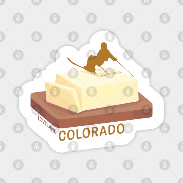 Ski Butter Carving | Loveland Colorado Magnet by KlehmInTime
