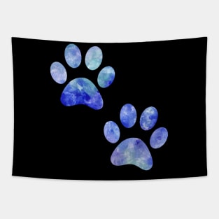 watercolor dogs paw blue watercolor puppy paw Tapestry