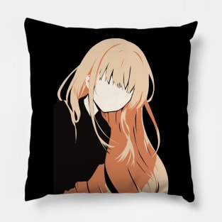 MAHIRU SHIINA MINIMALIST ANIME PEEKER PORTRAIT FROM THE ANGEL NEXT DOOR SPOILS ME ROTTEN OR OTONARI NO TENSHI-SAMA NI ITSUNOMANIKA DAME NINGEN NI SARETEITA KEN Pillow