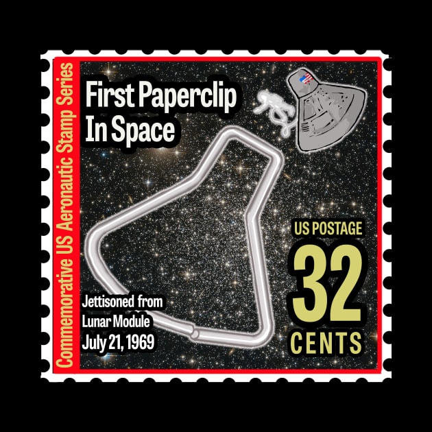 US STAMP FIRST PAPERCLIP IN SPACE by WinstonsSpaceJunk