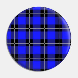 Blue and Black Flannel-Plaid Pattern Pin