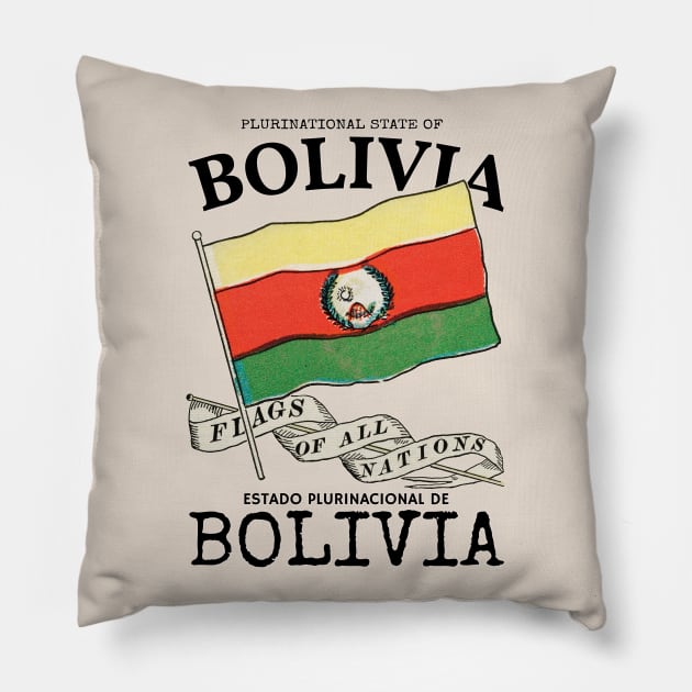Vintage Flag of Bolivia Pillow by KewaleeTee