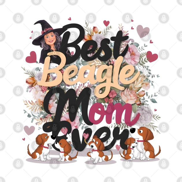Best Beagle Mom Ever Distressed  dog mom funny by Oasis Designs