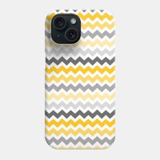 Yellow Gold Grey Chevron Pattern Phone Case