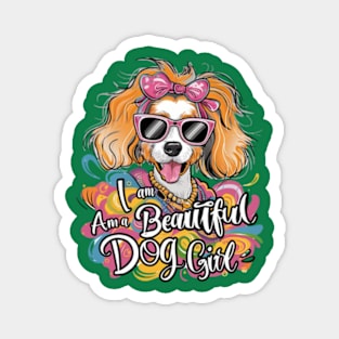 A vibrant and whimsical 4k vector illustration showcases a delightful Dog, adorned with sunglasses and exuding an infectious charm. (2) Magnet