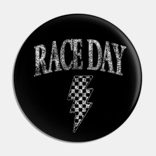 Race Day Checkered Vintage Pin