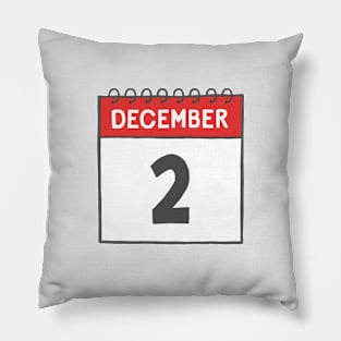 December 2nd Daily Calendar Page Illustration Pillow