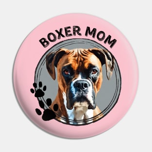 Boxer Dog Mom Dog Breed Portrait Pin