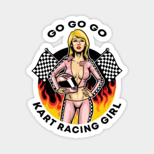 go kart racing girl Magnet