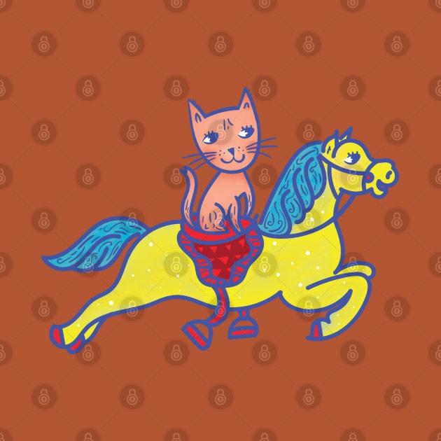 Happy Cat and Carousel Horse by The Middle Maker
