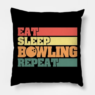 Eat Sleep Bowling Repeat Pillow