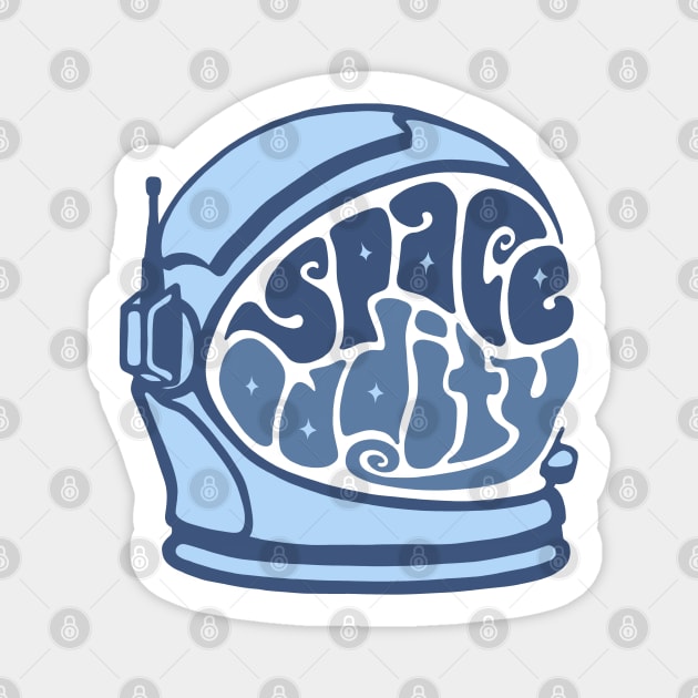 Space Oddity Astronaut Helmet Word Art Magnet by Slightly Unhinged