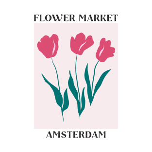 Flower Market Amsterdam Pink Tulips T-Shirt