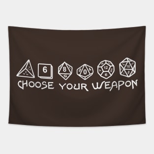 Choose Your Weapon Gaming Dice Tapestry