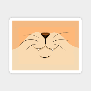 Tan Tabby Cat Smile Magnet